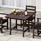 WestinTrends Ashore Tavolo da pranzo quadrato da esterno in HDPE da 36 pollici con foro per ombrellone