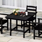 WestinTrends Ashore Tavolo da pranzo quadrato da esterno in HDPE da 36 pollici con foro per ombrellone