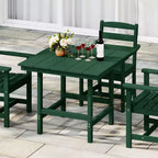 WestinTrends Ashore Tavolo da pranzo quadrato da esterno in HDPE da 36 pollici con foro per ombrellone