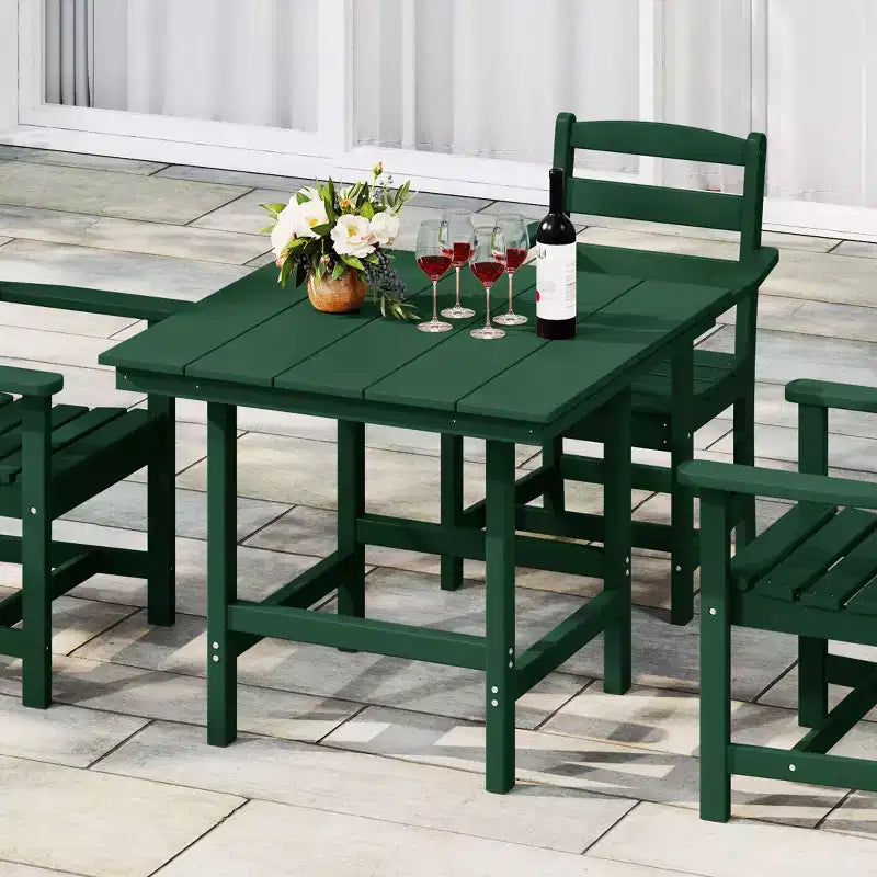 WestinTrends Ashore Tavolo da pranzo quadrato da esterno in HDPE da 36 pollici con foro per ombrellone