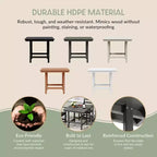 WestinTrends Ashore Tavolo da pranzo quadrato da esterno in HDPE da 36 pollici con foro per ombrellone