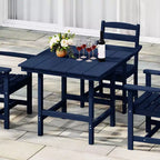WestinTrends Ashore Tavolo da pranzo quadrato da esterno in HDPE da 36 pollici con foro per ombrellone