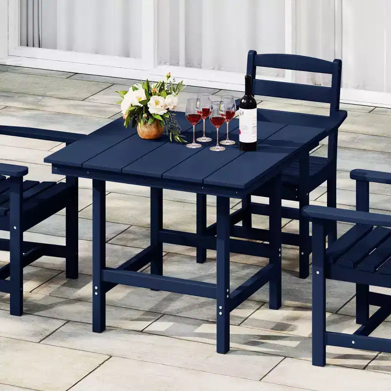 WestinTrends Ashore Tavolo da pranzo quadrato da esterno in HDPE da 36 pollici con foro per ombrellone
