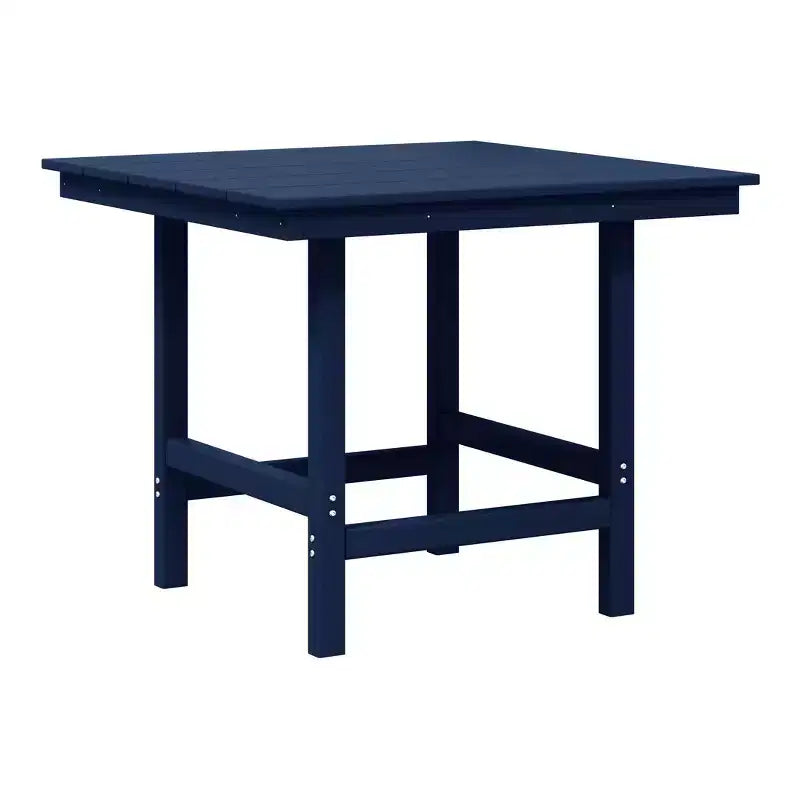 WestinTrends Ashore Tavolo da pranzo quadrato da esterno in HDPE da 36 pollici con foro per ombrellone