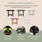 WestinTrends Ashore Tavolo da pranzo quadrato da esterno in HDPE da 36 pollici con foro per ombrellone
