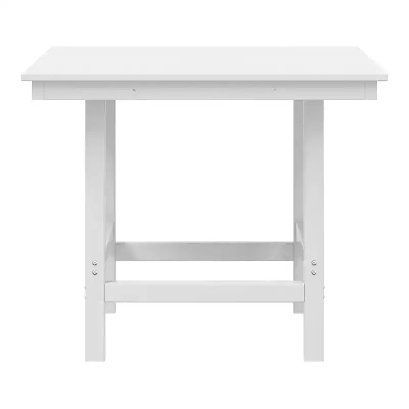 WestinTrends Ashore Tavolo da pranzo quadrato da esterno in HDPE da 36 pollici con foro per ombrellone
