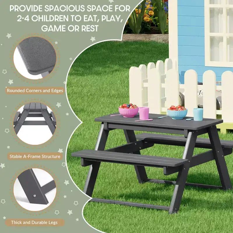 WestinTrends Malibu Tavolo da Picnic per Bambini in Plastica HDPE da Esterno