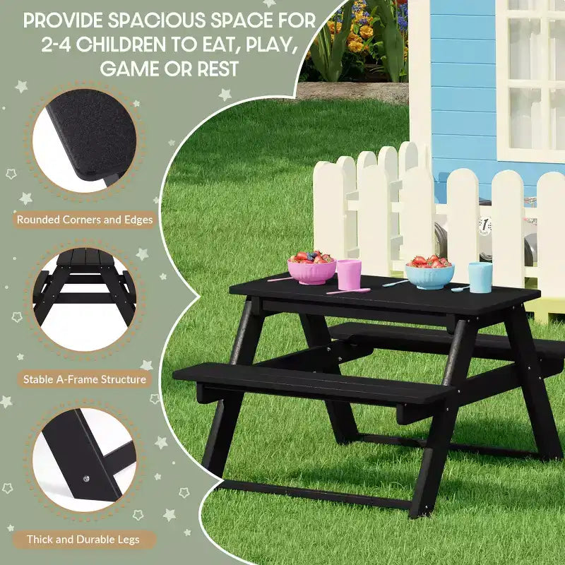 WestinTrends Malibu Tavolo da Picnic per Bambini in Plastica HDPE da Esterno