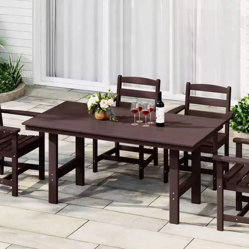 WestinTrends Ashore Tavolo da pranzo rettangolare da esterno moderno in HDPE da 168 cm per 6 persone