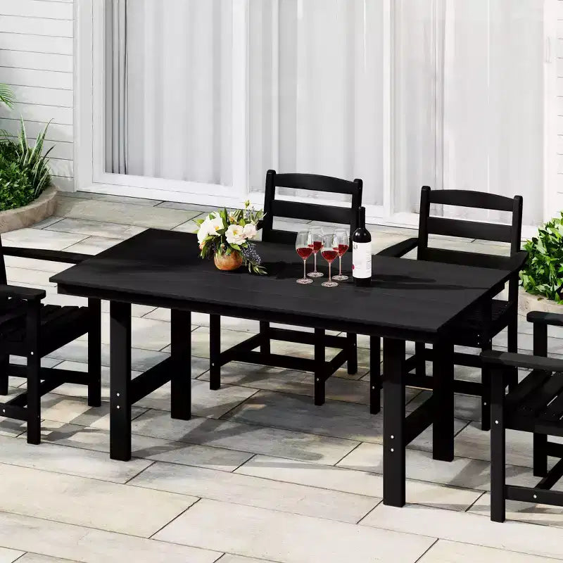 WestinTrends Ashore Tavolo da pranzo rettangolare da esterno moderno in HDPE da 168 cm per 6 persone