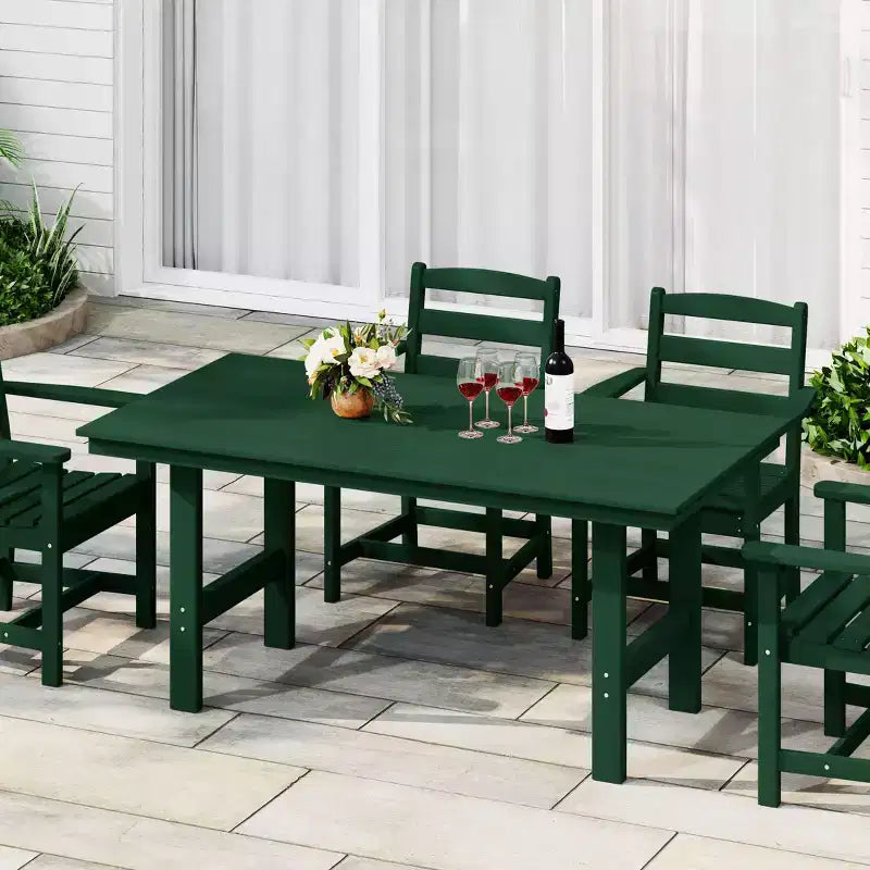 WestinTrends Ashore Tavolo da pranzo rettangolare da esterno moderno in HDPE da 168 cm per 6 persone