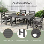 WestinTrends Ashore Tavolo da pranzo rettangolare da esterno moderno in HDPE da 168 cm per 6 persone