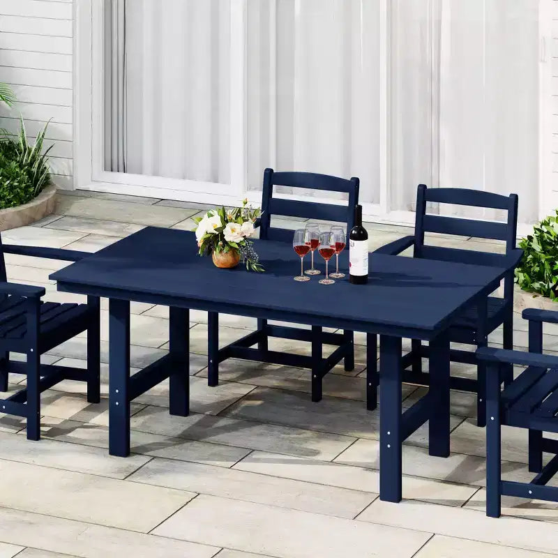 WestinTrends Ashore Tavolo da pranzo rettangolare da esterno moderno in HDPE da 168 cm per 6 persone