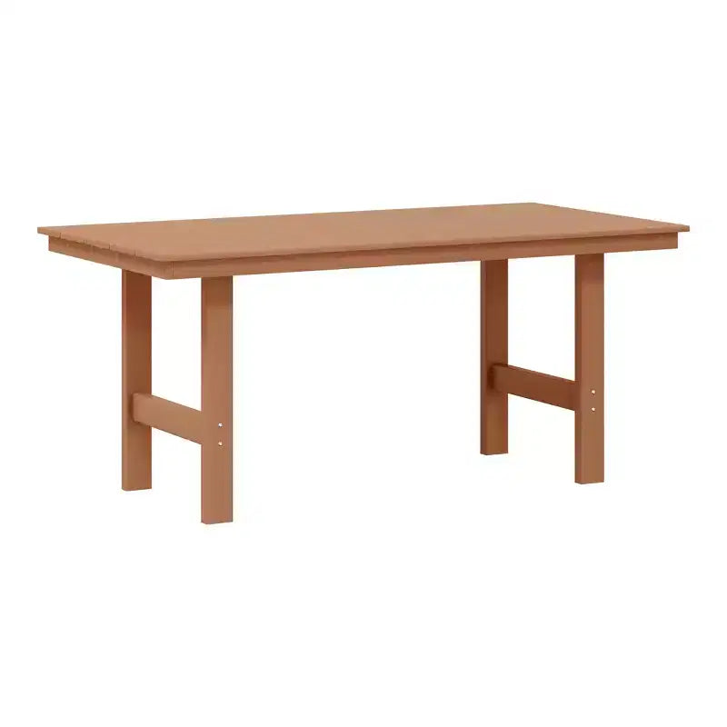WestinTrends Ashore Tavolo da pranzo rettangolare da esterno moderno in HDPE da 168 cm per 6 persone