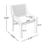Set da pranzo da esterno NAYSAYE in legno di acacia e vimini con cuscini per giardino e patio, marrone e teak, 23.5*21.25*32