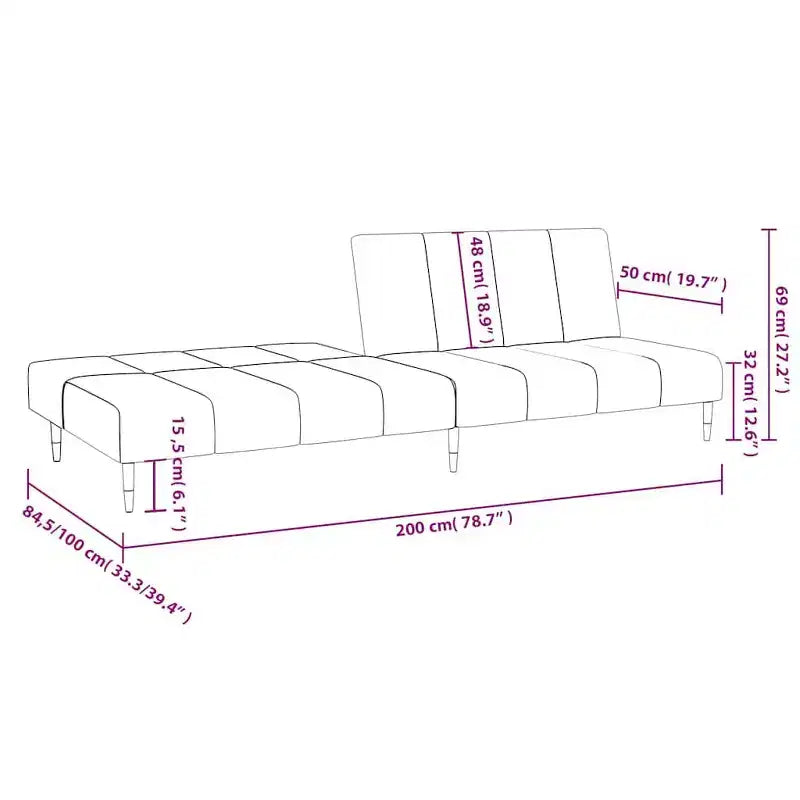 vidaXL Divano letto a 2 posti in velluto grigio scuro - Divanetto imbottito per soggiorno/cantina/dormitorio con telaio in legno