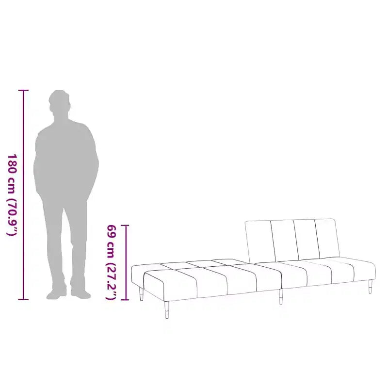 vidaXL Divano letto a 2 posti in velluto grigio scuro - Divanetto imbottito per soggiorno/cantina/dormitorio con telaio in legno