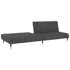 vidaXL Divano letto a 2 posti in velluto grigio scuro - Divanetto imbottito per soggiorno/cantina/dormitorio con telaio in legno