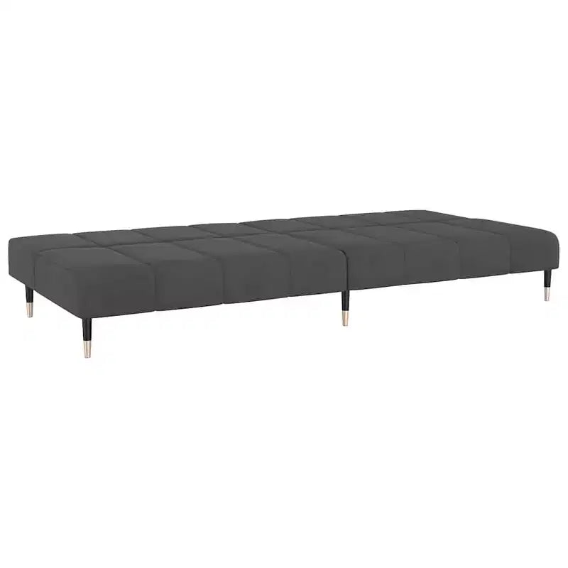 vidaXL Divano letto a 2 posti in velluto grigio scuro - Divanetto imbottito per soggiorno/cantina/dormitorio con telaio in legno