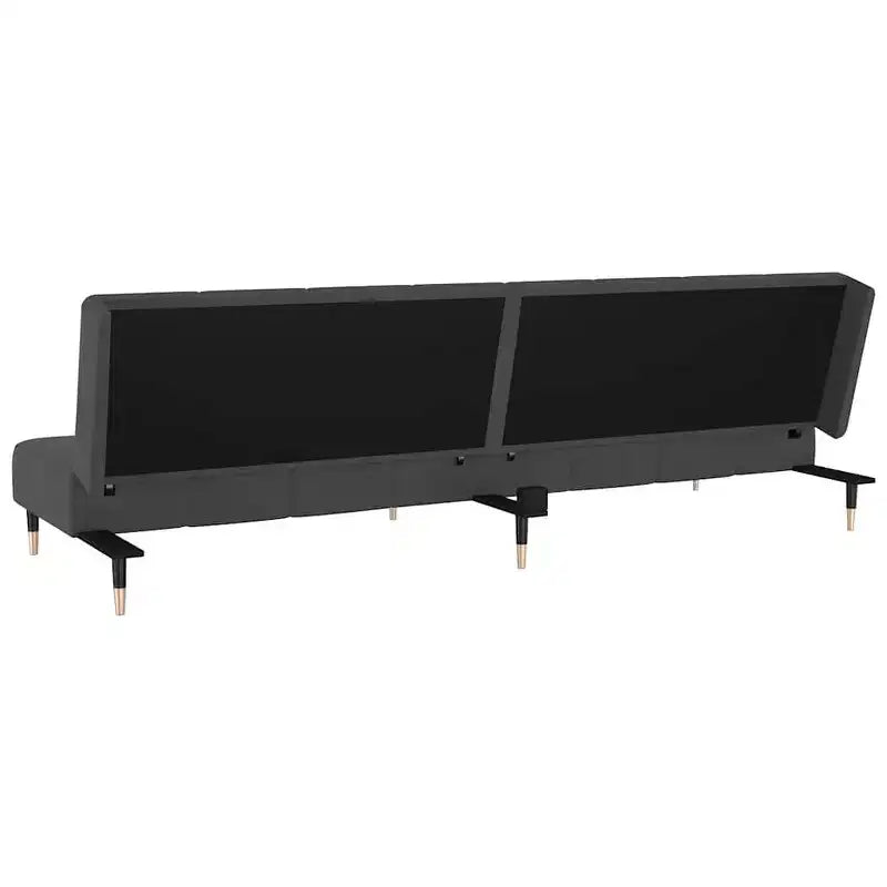 vidaXL Divano letto a 2 posti in velluto grigio scuro - Divanetto imbottito per soggiorno/cantina/dormitorio con telaio in legno