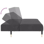 vidaXL Divano letto a 2 posti in velluto grigio scuro - Divanetto imbottito per soggiorno/cantina/dormitorio con telaio in legno