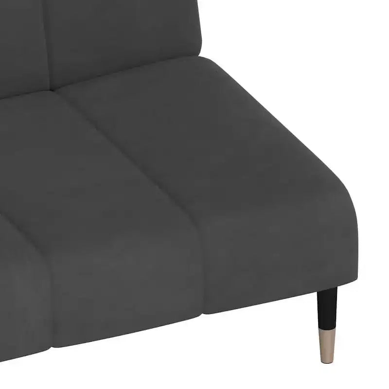 vidaXL Divano letto a 2 posti in velluto grigio scuro - Divanetto imbottito per soggiorno/cantina/dormitorio con telaio in legno
