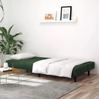 vidaXL Divano letto a 2 posti in velluto convertibile - Verde scuro, rivestimento morbido, robusto telaio in legno, per soggiorno, piccoli spazi