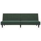 vidaXL Divano letto a 2 posti in velluto convertibile - Verde scuro, rivestimento morbido, robusto telaio in legno, per soggiorno, piccoli spazi