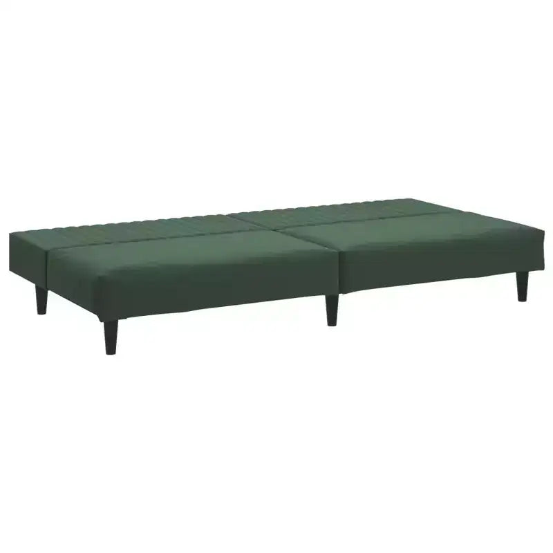 vidaXL Divano letto a 2 posti in velluto convertibile - Verde scuro, rivestimento morbido, robusto telaio in legno, per soggiorno, piccoli spazi