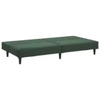 vidaXL Divano letto a 2 posti in velluto convertibile - Verde scuro, rivestimento morbido, robusto telaio in legno, per soggiorno, piccoli spazi