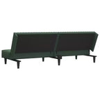 vidaXL Divano letto a 2 posti in velluto convertibile - Verde scuro, rivestimento morbido, robusto telaio in legno, per soggiorno, piccoli spazi