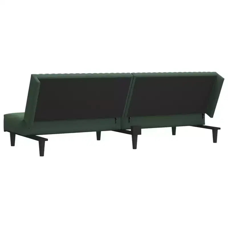 vidaXL Divano letto a 2 posti in velluto convertibile - Verde scuro, rivestimento morbido, robusto telaio in legno, per soggiorno, piccoli spazi