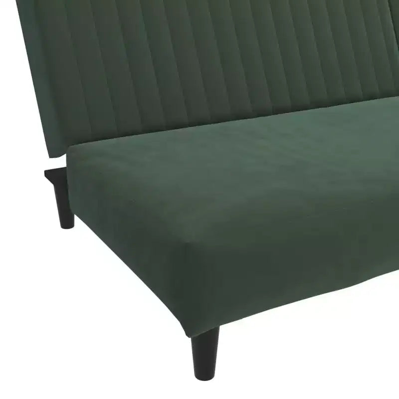 vidaXL Divano letto a 2 posti in velluto convertibile - Verde scuro, rivestimento morbido, robusto telaio in legno, per soggiorno, piccoli spazi