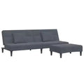 vidaXL Sofa Bed Dark Grey Velvet, Wood, Plastic Standard Convertible