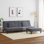 vidaXL Divano letto in velluto grigio scuro, legno, plastica standard convertibile