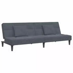 vidaXL Divano letto in velluto grigio scuro, legno, plastica standard convertibile