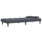 vidaXL Divano letto in velluto grigio scuro, legno, plastica standard convertibile