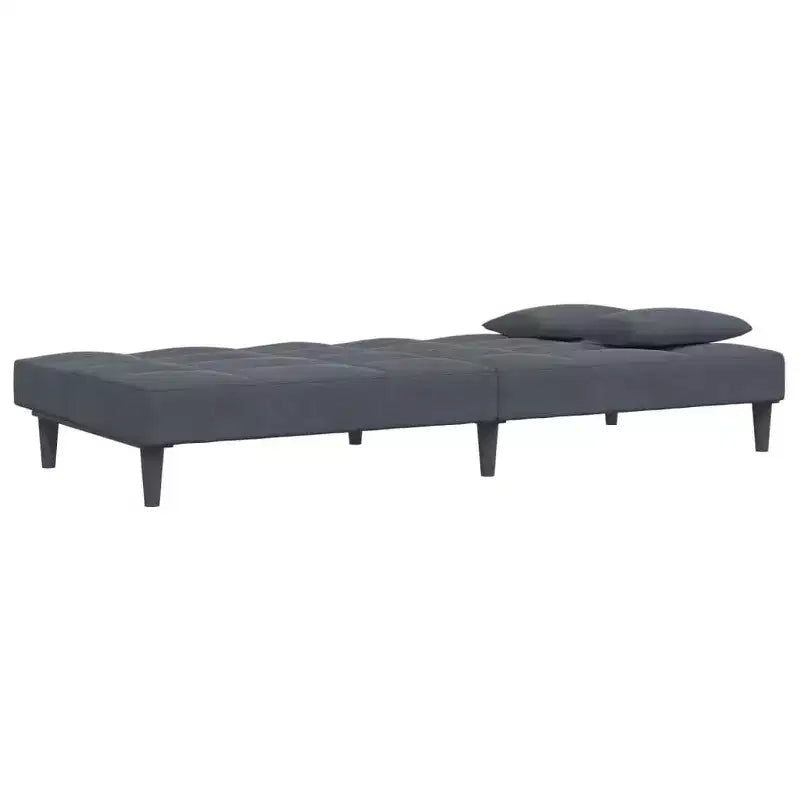 vidaXL Divano letto in velluto grigio scuro, legno, plastica standard convertibile