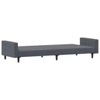 vidaXL Divano letto trasformabile a 2 posti in velluto grigio scuro con poggiapiedi - Morbido letto singolo, schienale regolabile, robusta struttura in legno