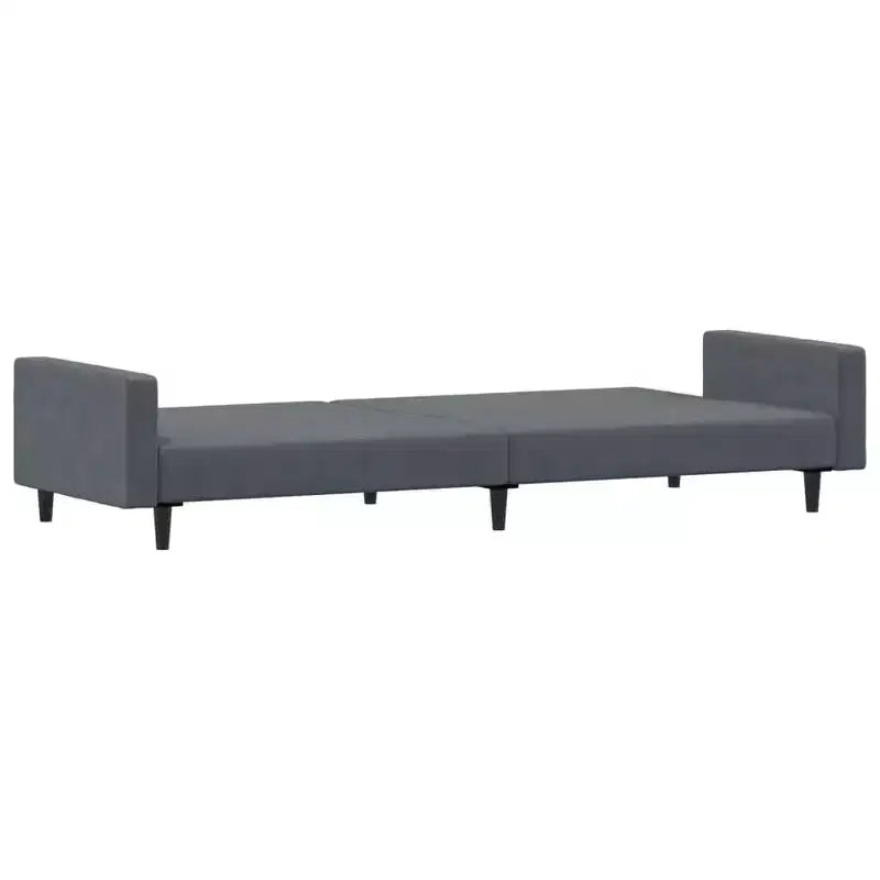 vidaXL Divano letto trasformabile a 2 posti in velluto grigio scuro con poggiapiedi - Morbido letto singolo, schienale regolabile, robusta struttura in legno