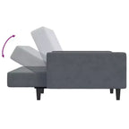 vidaXL Divano letto trasformabile a 2 posti in velluto grigio scuro con poggiapiedi - Morbido letto singolo, schienale regolabile, robusta struttura in legno