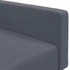 vidaXL Divano letto trasformabile a 2 posti in velluto grigio scuro con poggiapiedi - Morbido letto singolo, schienale regolabile, robusta struttura in legno