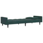 vidaXL Divano letto a 2 posti con poggiapiedi - Velluto verde scuro, convertibile, ideale per salotti, home theatre, appartamenti