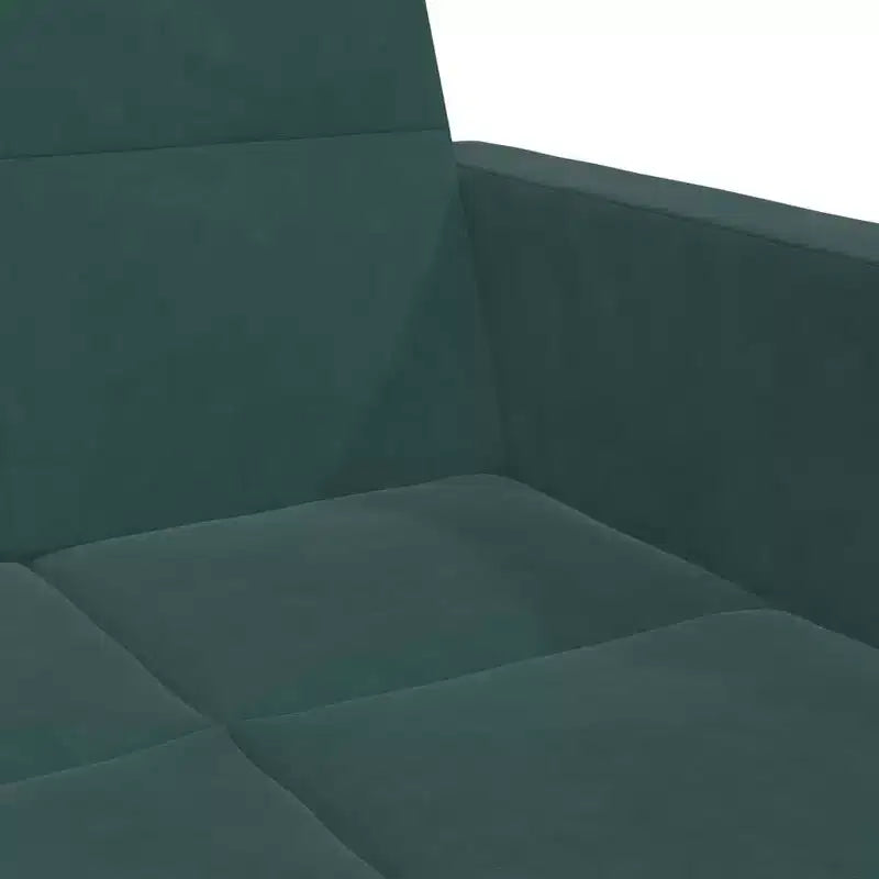 vidaXL Divano letto a 2 posti con poggiapiedi - Velluto verde scuro, convertibile, ideale per salotti, home theatre, appartamenti
