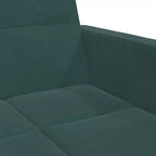 vidaXL Divano letto a 2 posti con poggiapiedi - Velluto verde scuro, convertibile, ideale per salotti, home theatre, appartamenti