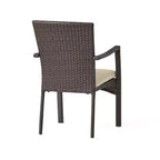 Christopher Knight Home Campbell Set da pranzo da esterno in vimini a 5 pezzi con cuscino
