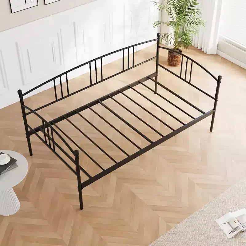 Garvee Twin Daybed, Robusto letto in metallo con testiera ad arco e doghe in acciaio, Divano letto per camera da letto, camera degli ospiti