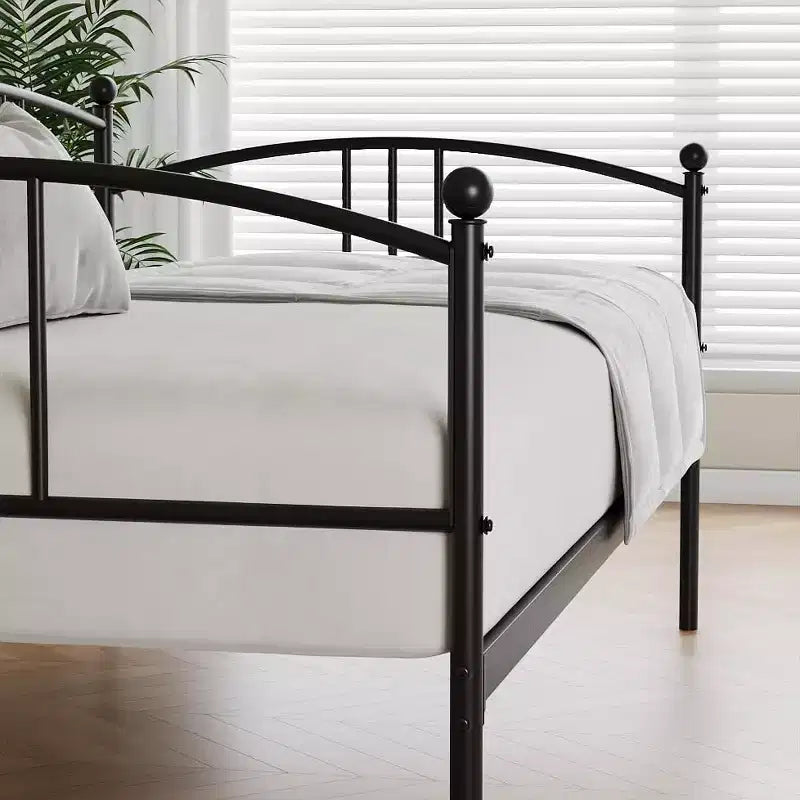 Garvee Twin Daybed, Robusto letto in metallo con testiera ad arco e doghe in acciaio, Divano letto per camera da letto, camera degli ospiti