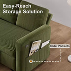 Divano letto Dyonery 81, divano letto componibile a L, divano estraibile con schienale reclinabile, porte USB