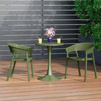 Set da pranzo da patio WestinTrends Playa 3 pezzi per interni ed esterni in metallo con sedie impilabili da patio